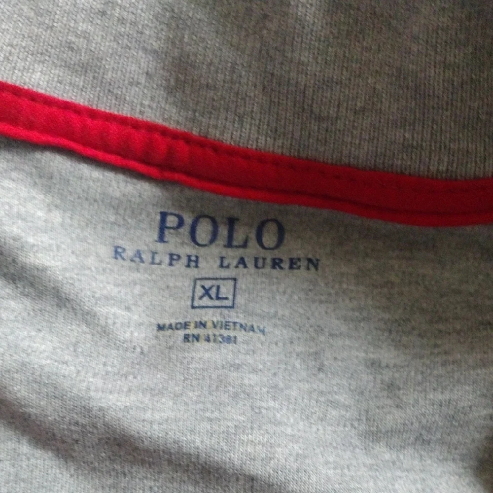 Polo by Ralph Lauren Light Gray and Navy Zip-Up Sweater